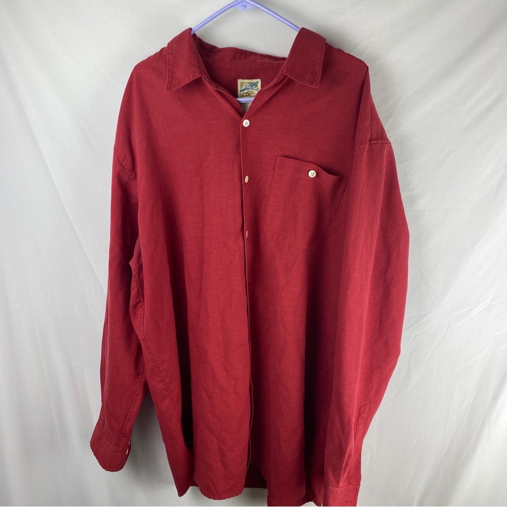 vintage travelsmith shirt XXL long big & tall red button down.